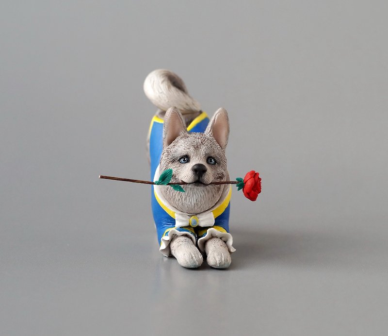 Custom made dog sculpture. Miniature figurine of your Dog made in polymer clay - ของวางตกแต่ง - วัสดุอื่นๆ 