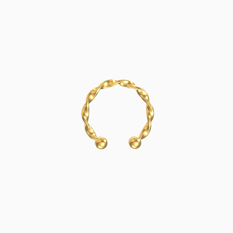 扭紋耳骨夾 - 925銀耳環 - 14K耳環 - 耳骨夾 - 耳環/耳夾 - 其他金屬 金色