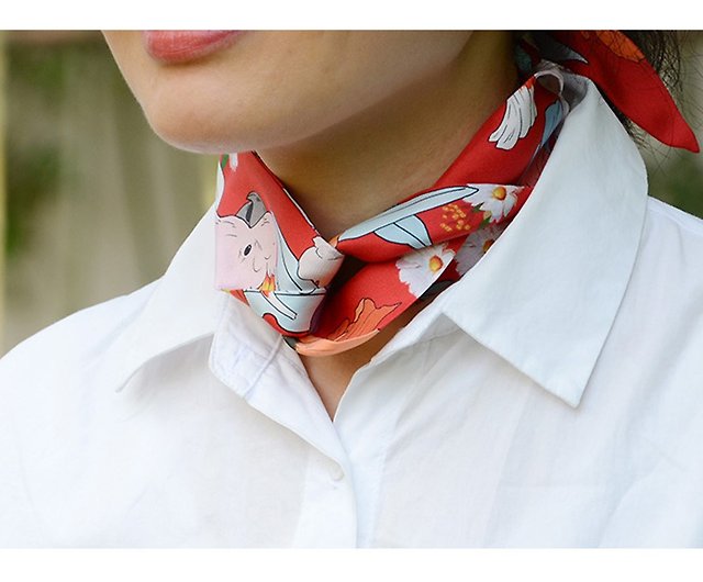 Neckerchief Scarf-Hairband Handbag Handle Ribbon Fashion Bag for