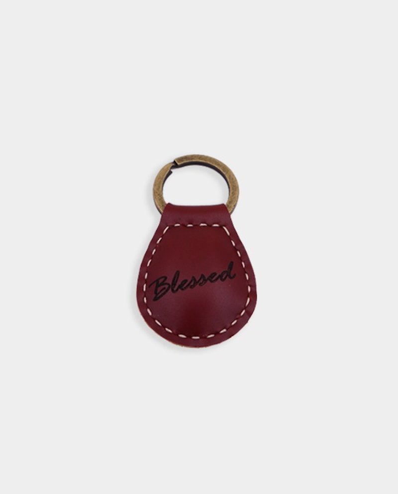 [small box] leather key ring _ blush / graduation gift / fresh gift / corporate gifts - Keychains - Genuine Leather Red