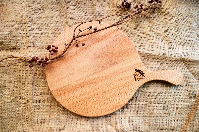 [Customized gift] PIZZA plate cutting board│Putting plate, light food│Oak - Cookware - Wood Brown