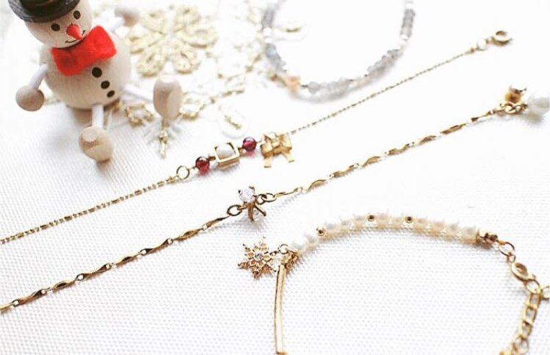 ◢ Christmas gift ◣  Wishing box~ brass bracelet/necklace/earrings - สร้อยข้อมือ - โลหะ 