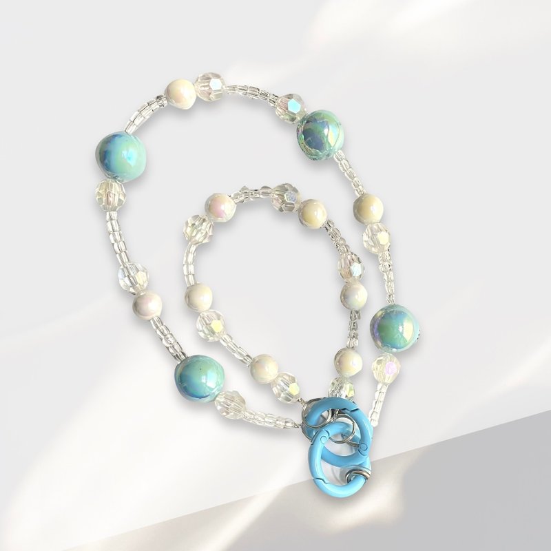 【全館清倉最高折800】雙鍊/冰雪泡泡 手機背帶手機掛繩 - 手機配件 - 塑膠 藍色