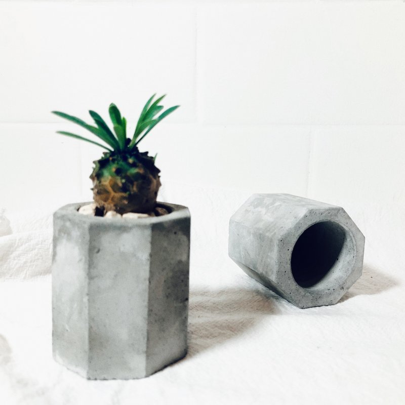 純粹系列-八角泥盆/工業灰 - 盆栽/植栽 - 水泥 灰色