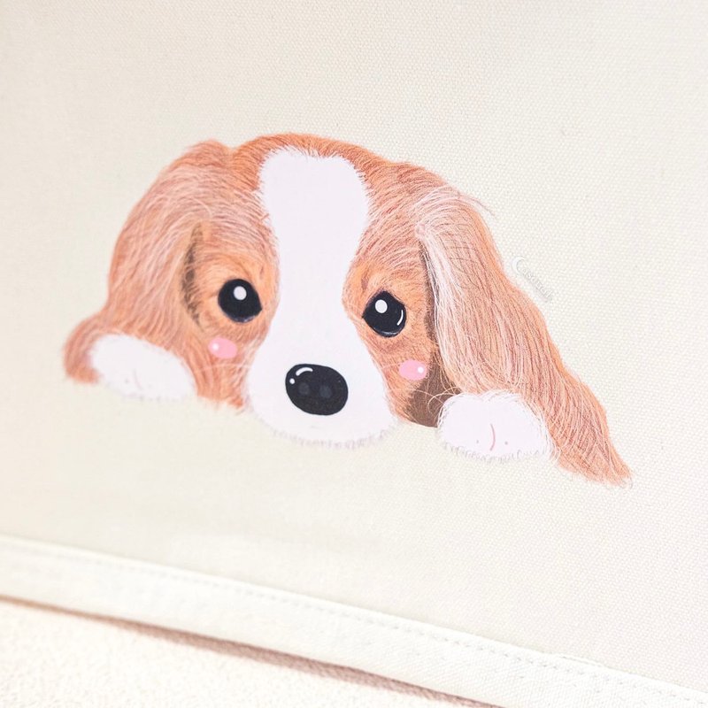 Cavalier King Charles Spaniel Tote Bag - กระเป๋าถือ - ไฟเบอร์อื่นๆ ขาว