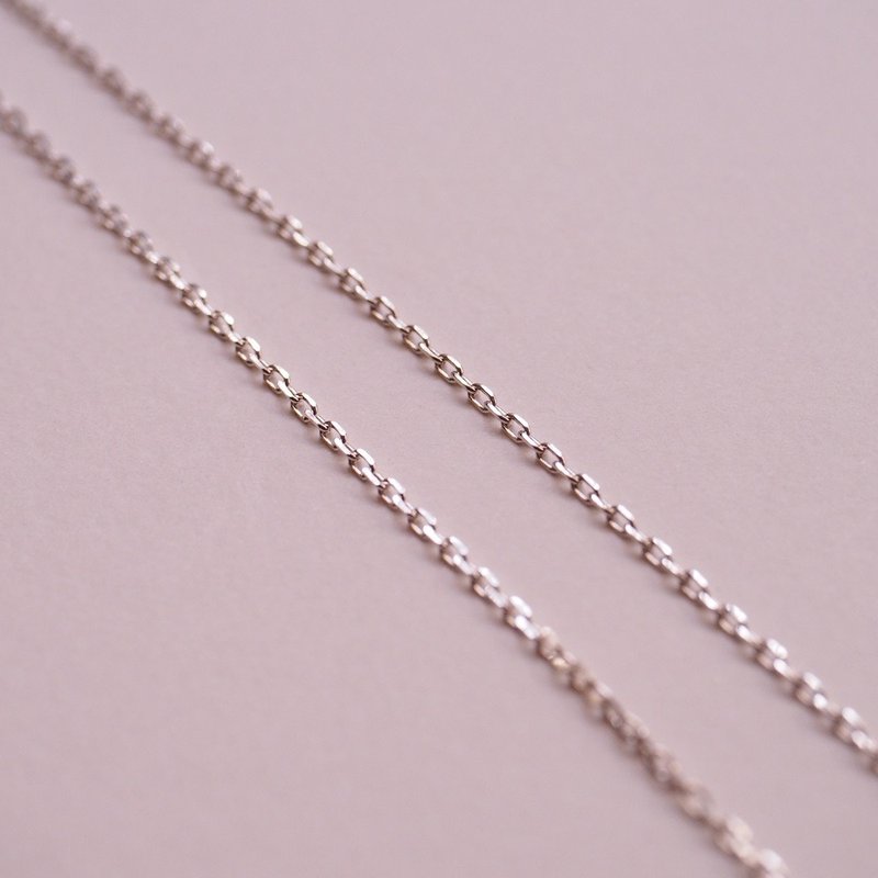 Square angular chain sterling silver chain 1.6mm 16 inches approximately 40 cm - Necklaces - Silver Silver