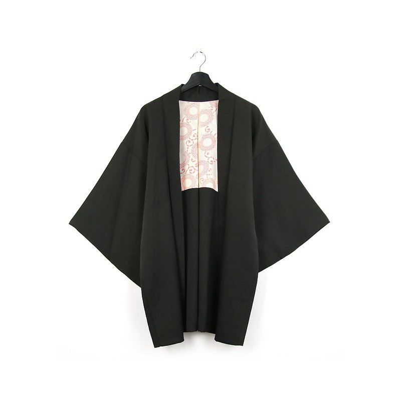 Back to Green-日本帶回羽織 達摩  /vintage kimono - 外套/大衣 - 絲．絹 