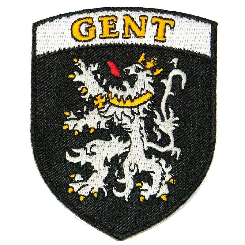 Belgium Gent Landmark Emblem Patches Travel Ghent Embroidered Iron On Applique - Badges & Pins - Thread Multicolor