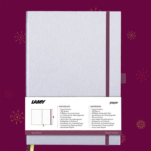 LAMY TAIWAN 官方旗艦館 【客製服務】LAMY 鋼筆用硬式A6筆記本 / notebook恆星系列 銀紫