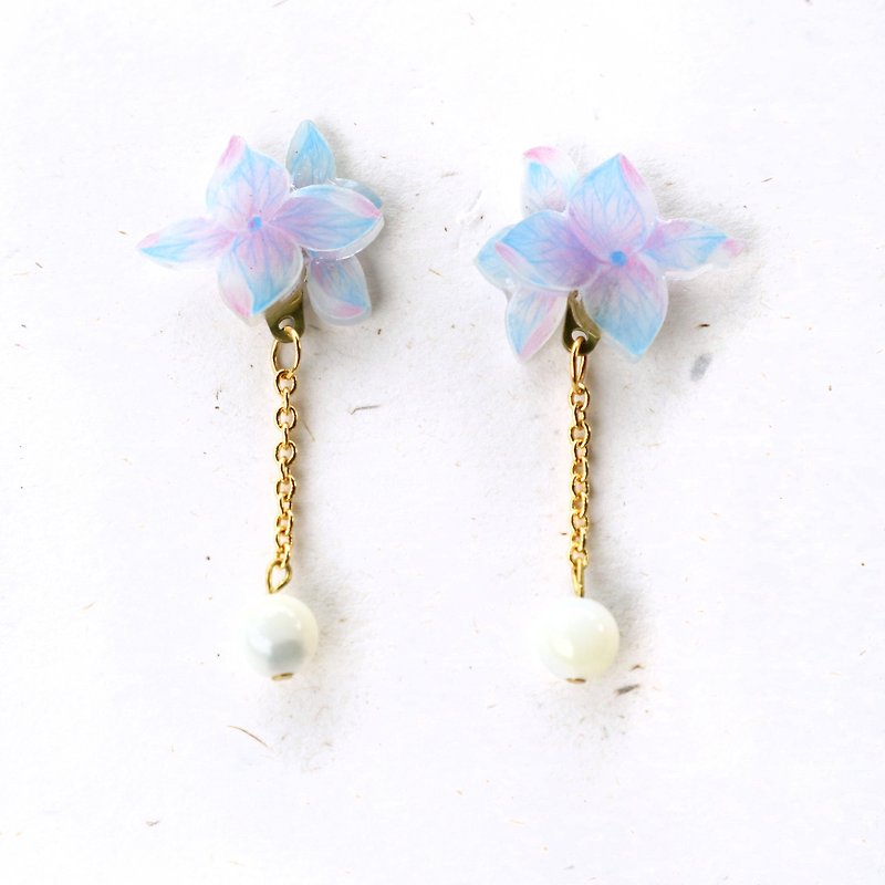 Hydrangea dangle earrings - Earrings & Clip-ons - Plastic 