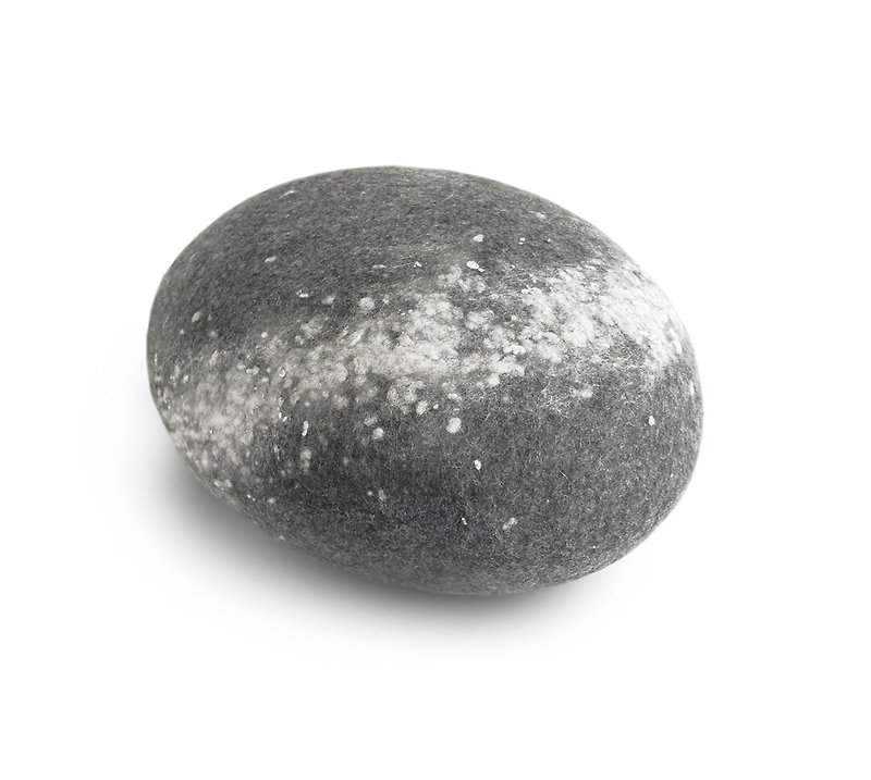 Wool stone pouf ottoman, floor cushion – Milky Way Model - หมอน - ขนแกะ สีเทา