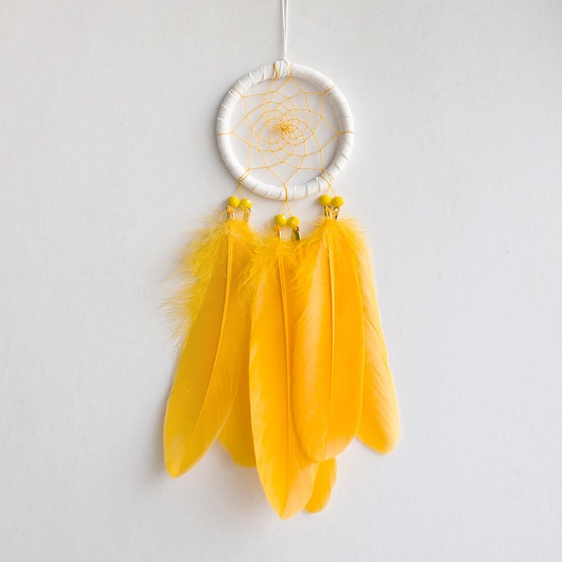 Orange color caught in the spring - Dream Catcher 8cm - Birthday gift, hand made gift - Other - Other Materials Orange