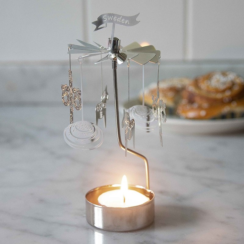 Small rotating candle holder (candle included) 12 styles - Candles & Candle Holders - Other Metals 