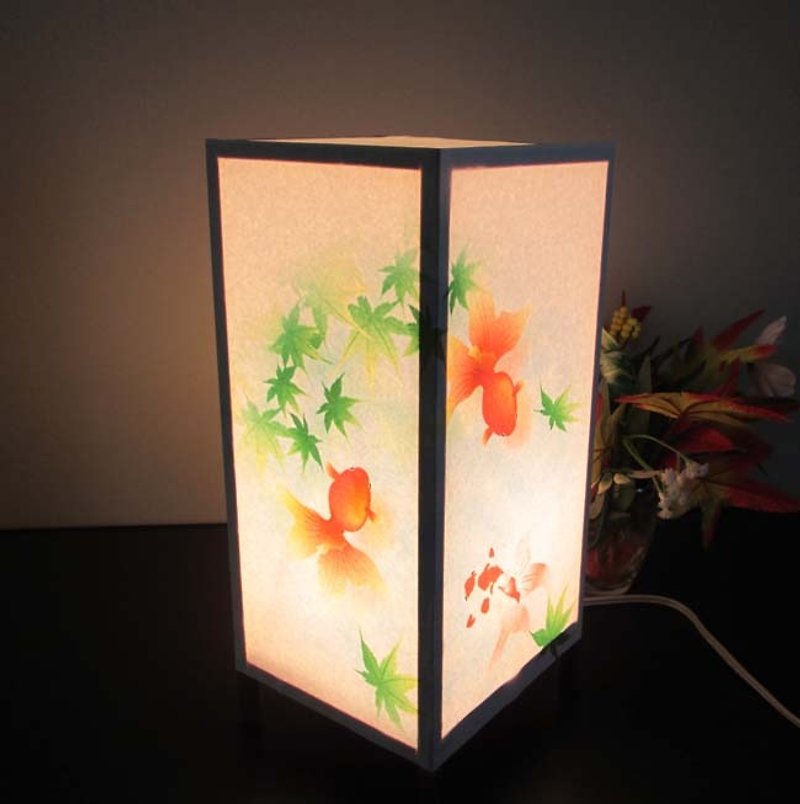 ≪金魚の舞扇・夢灯かり≫安らぎの癒しライトスタンド・3形 - 置物 - 紙 オレンジ