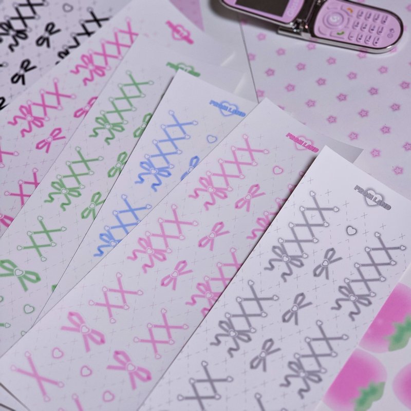 Corset Ribbon korea stickers pack - 貼紙 - 其他材質 多色