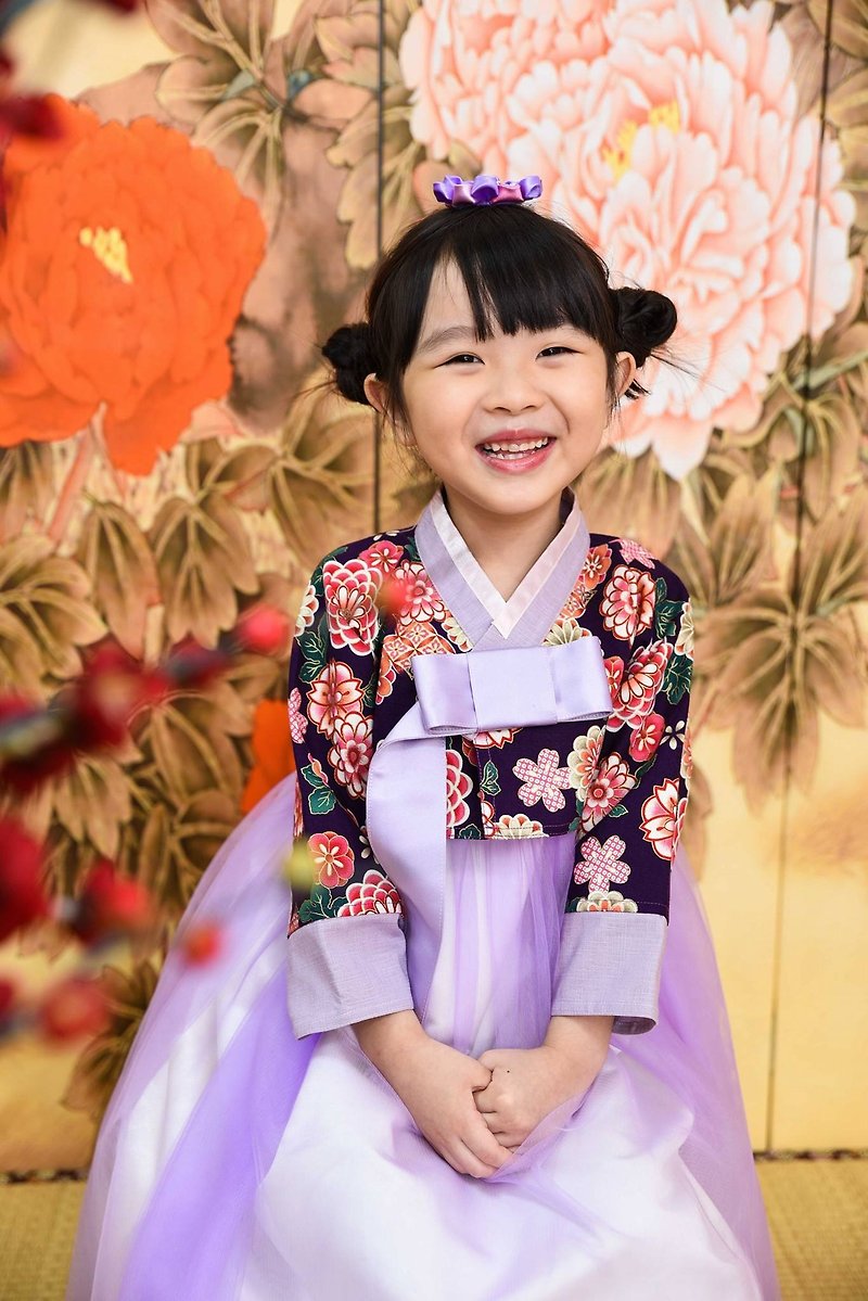 Hanbok 2 pieces - Kids' Dresses - Cotton & Hemp Purple