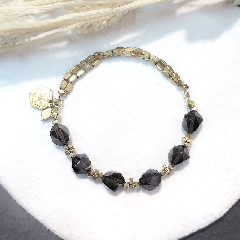 VIIART. Coffee jelly. Bronze bracelet citrine - Bracelets - Gemstone Black