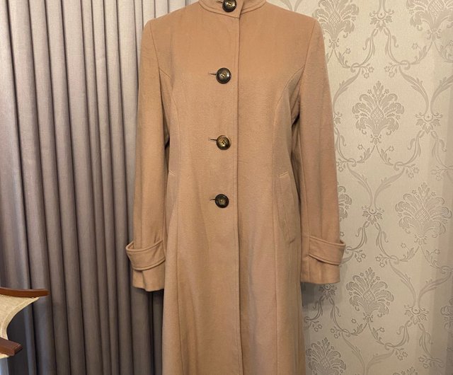 Stand collar camel coat sale