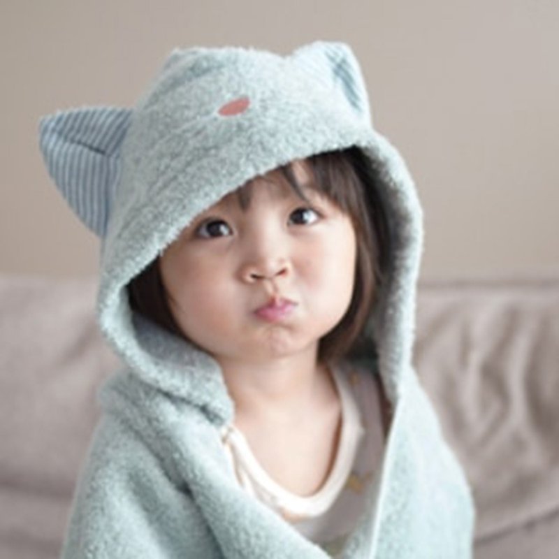 [kontex] Imabari hooded towel/bath towel-boxed cat style Japanese-made first-year gift - อื่นๆ - ผ้าฝ้าย/ผ้าลินิน สีเทา