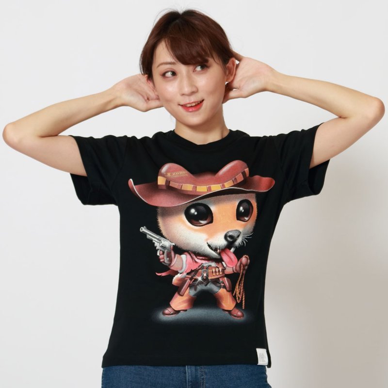 Cowboy Shiba Inu / 牛仔柴犬 - 女 T 恤 - 棉．麻 