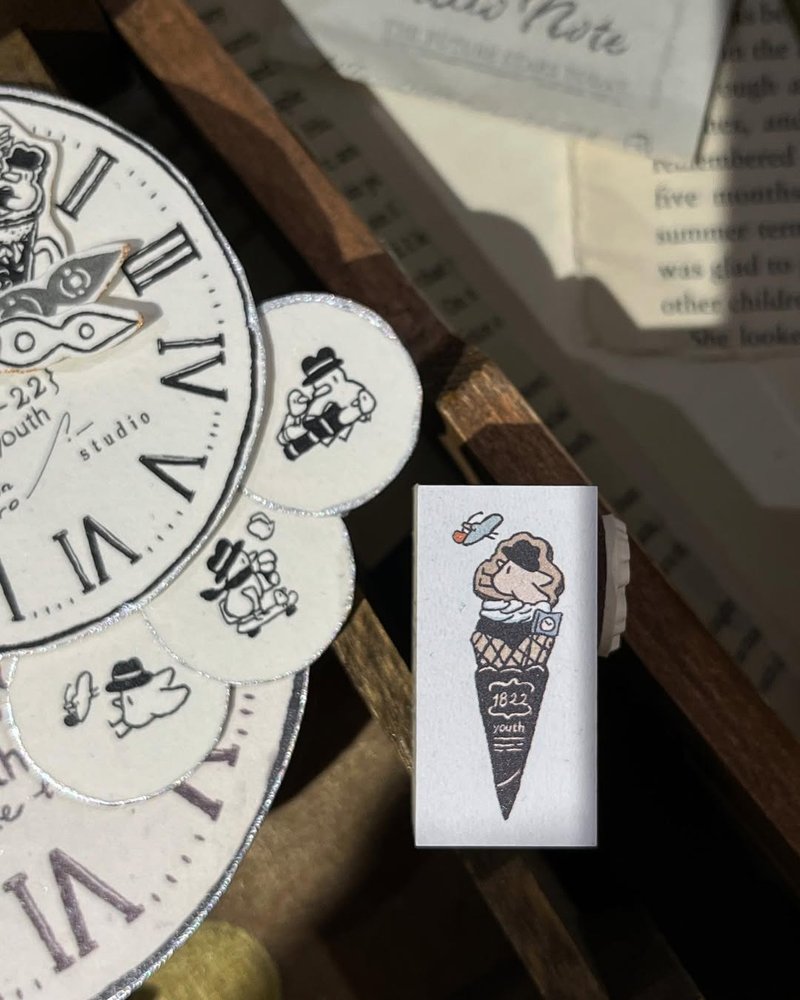 18-22 - 印章/印台 - 木頭 咖啡色