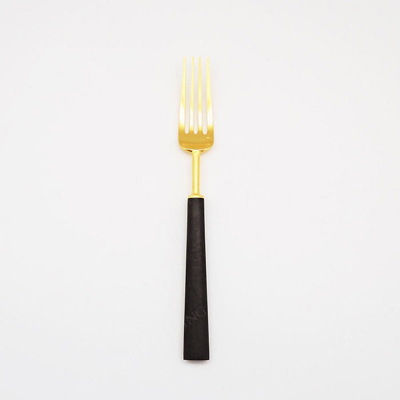 葡萄牙 Cutipol | EBONY / 黑金18CM點心叉 - 刀/叉/湯匙/餐具組 - 不鏽鋼 金色