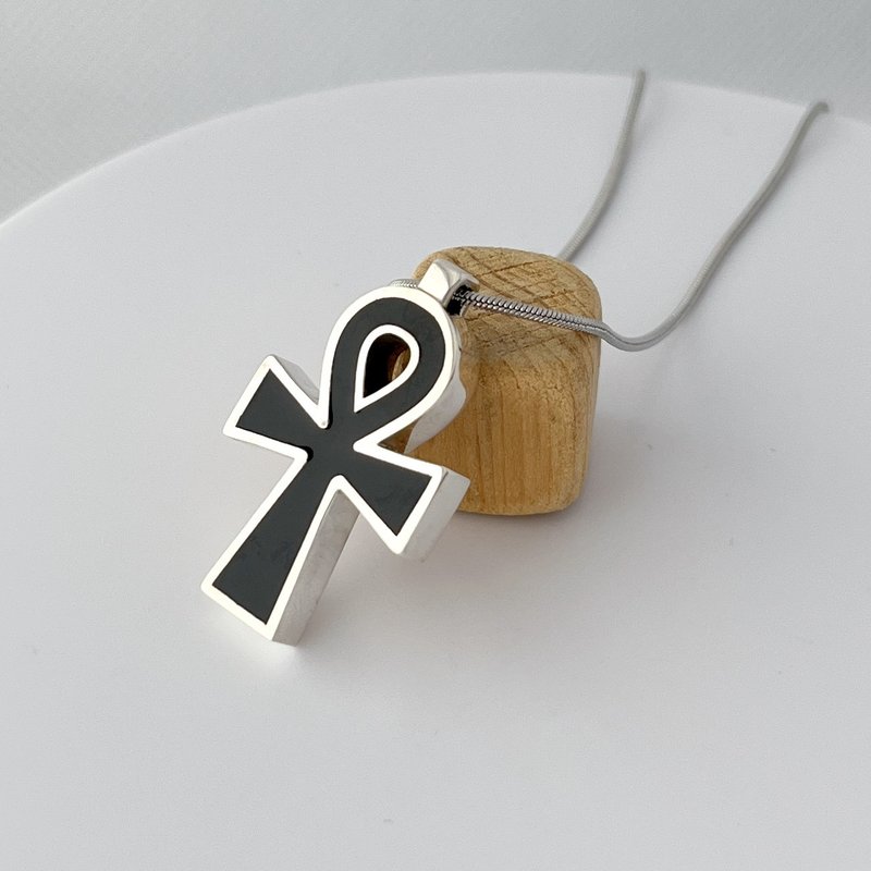 925 Sterling Silver Pendant Ankh Key of Life - Designed in Italy - 項鍊 - 純銀 銀色