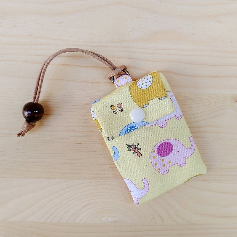 Cute baby card bag / card holder business card bag - ที่ใส่บัตรคล้องคอ - ผ้าฝ้าย/ผ้าลินิน สีเหลือง