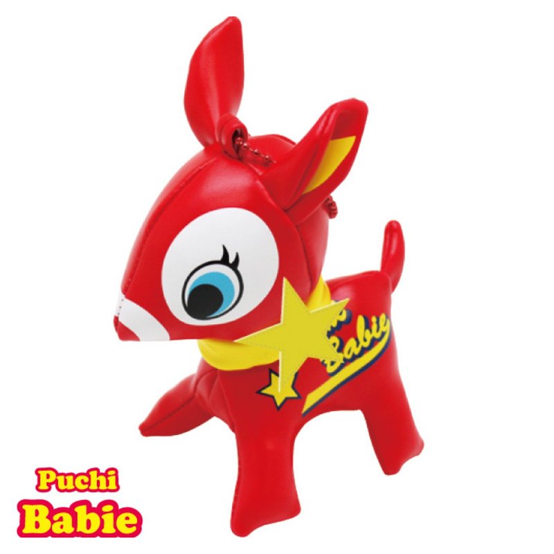 Puchi Babie Key Chain Star RD Deer Cute Doll Gift Present Japan - 公仔/玩偶 - 其他材質 紅色