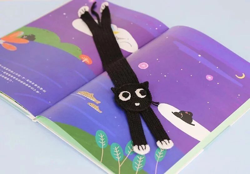 Handmade Meow Bookmark - Bookmarks - Wool Black