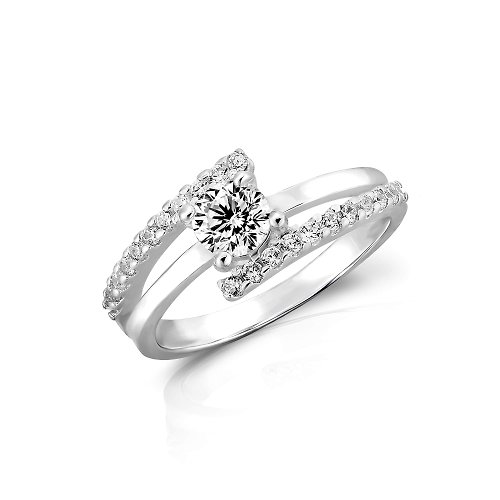 norwajewelry 【Gift box】 CZ Diamond Sterling Silver Ring