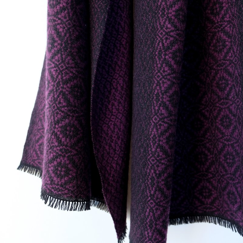 Cashmere 手工編織 100% 喀什米爾圍巾【環華02】 - 圍巾/披肩 - 其他材質 紫色