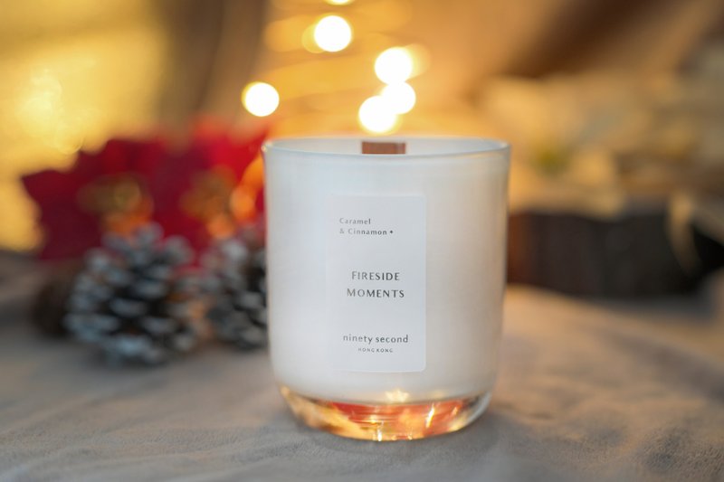 FIRESIDE MOMENTS | Christmas Limited | Caramel & Cinnamon Scented Soy Candle - Candles & Candle Holders - Wax White