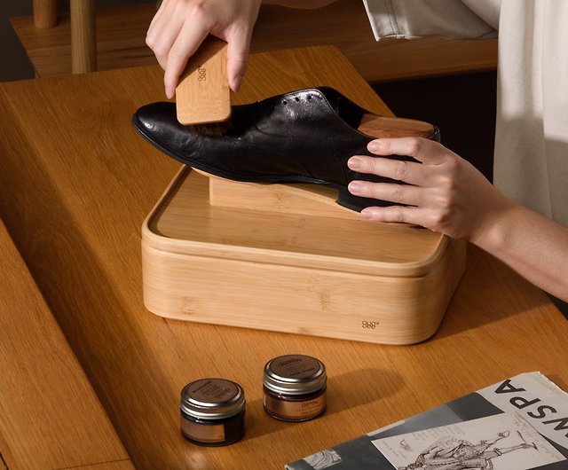 Gudee - RICO shoe shine box set (shoe box + horse hair brush