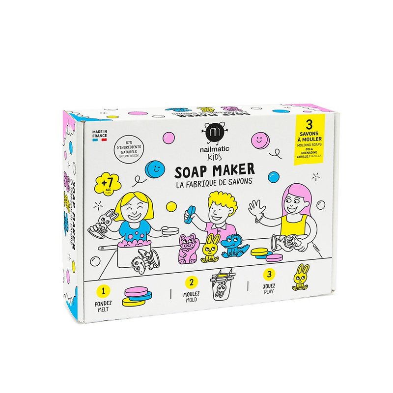 nailmatic Kids DIY 動物肥皂製作禮盒 - 三入一盒 - 寶寶/兒童玩具/玩偶 - 濃縮/萃取物 多色