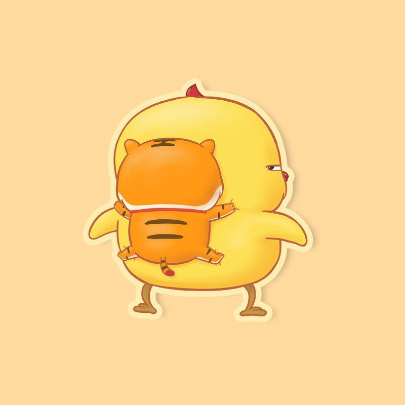Warbie & Tinie-T Sticker diecut 001 - 貼紙 - 紙 黃色