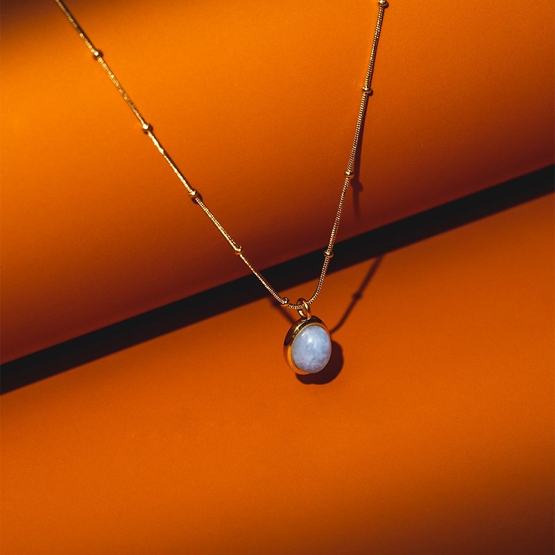 MONTAGNE aquamarine necklace VANTAGE - สร้อยคอยาว - คริสตัล สีน้ำเงิน
