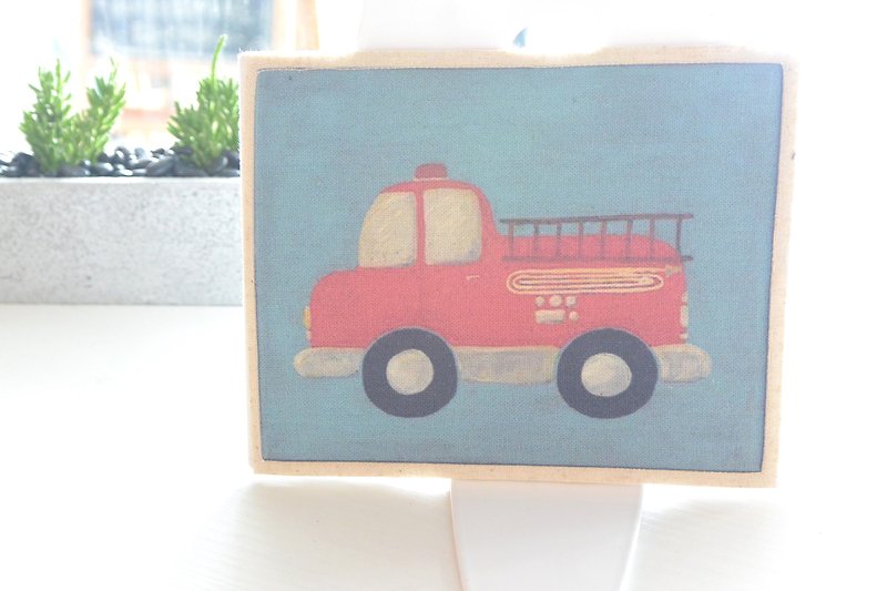 Hand-feel cloth card-Universal card-Fire truck - Cards & Postcards - Paper Red