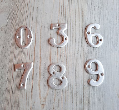 RetroRussia Vintage numbers digits figures 0, 3, 6, 7, 8, 9 - old Soviet address number sign