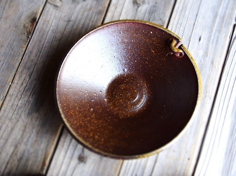 Bizen bowl (22 cm) hc1-014 - Small Plates & Saucers - Pottery Brown