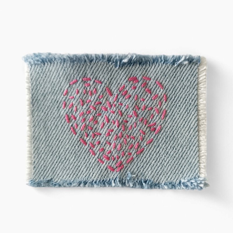Boro  patch hand sewn from recycled denim. - 編織/刺繡/羊毛氈/縫紉 - 棉．麻 