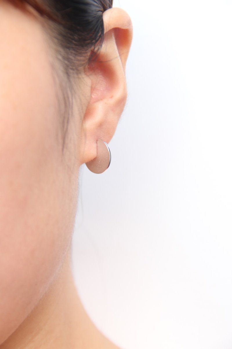 YELU純銀藝術簡約耳釘 - 耳環/耳夾/耳骨夾 - 純銀 