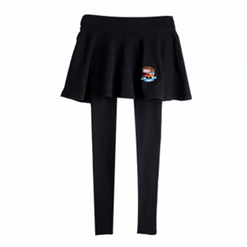 Stephy Brand Cute Art Design Printed Black Adult Leggings / Tights / Skirt - Women's Pants - Cotton & Hemp Blue