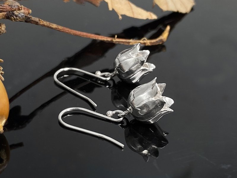 [Half Muguang] Lily of the Valley Earrings - Earrings & Clip-ons - Silver Silver