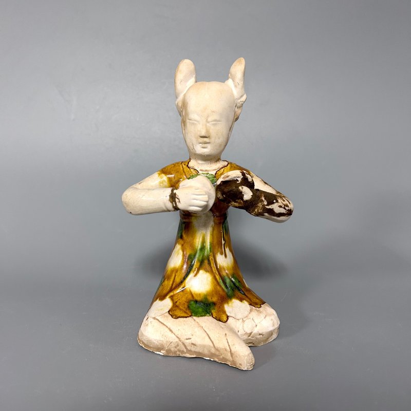唐三彩仕女樂俑 - 擺飾/家飾品 - 陶 卡其色