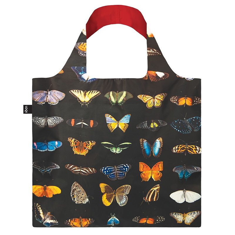 LOQI Shopping Bag - National Geographic Channel Series (Butterfly Moth NGBM) - กระเป๋าแมสเซนเจอร์ - เส้นใยสังเคราะห์ สีดำ