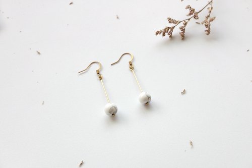 買你手作 Buyou Shop 黃銅耳環 | 白松石 耳針 / 耳夾