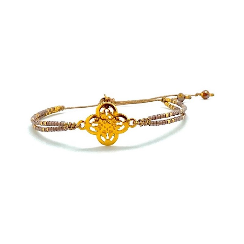 Classical star pattern woven bracelet (bronze gold) - สร้อยข้อมือ - เครื่องเพชรพลอย สีทอง