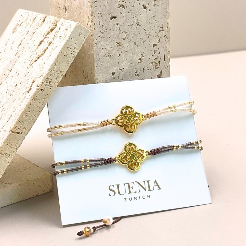 古典星辰紋飾 編織手環 (古銅金) - 手鍊/手環 - 寶石 金色