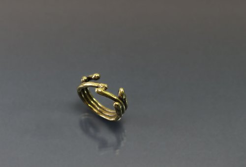 Maple jewelry design 線條系列-水滴泛起黃銅戒
